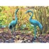 Statue Bronze Paire De Grues Fontaine